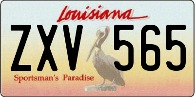 LA license plate ZXV565