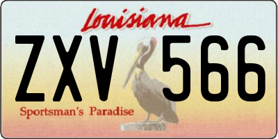 LA license plate ZXV566