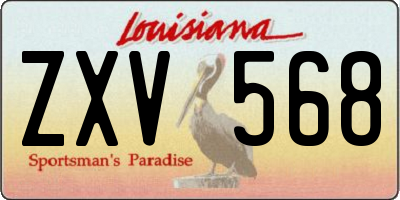 LA license plate ZXV568