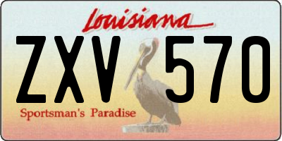 LA license plate ZXV570