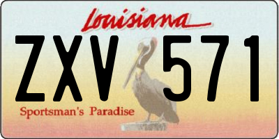 LA license plate ZXV571