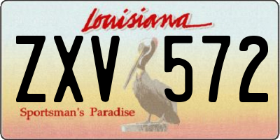 LA license plate ZXV572