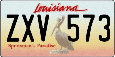 LA license plate ZXV573