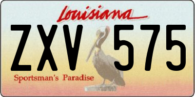 LA license plate ZXV575