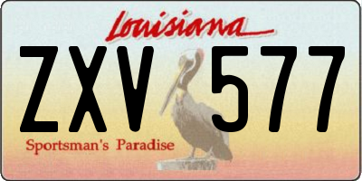 LA license plate ZXV577