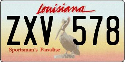 LA license plate ZXV578