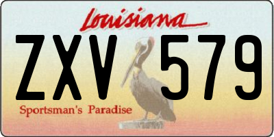 LA license plate ZXV579