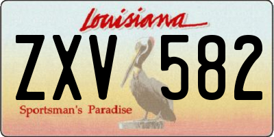 LA license plate ZXV582