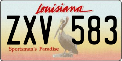 LA license plate ZXV583