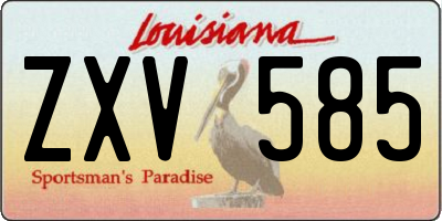 LA license plate ZXV585