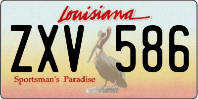 LA license plate ZXV586