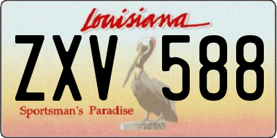 LA license plate ZXV588