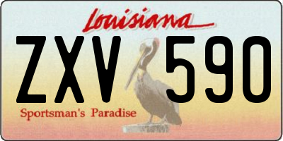 LA license plate ZXV590
