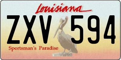 LA license plate ZXV594