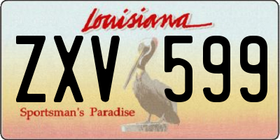 LA license plate ZXV599