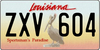 LA license plate ZXV604