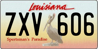 LA license plate ZXV606