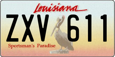 LA license plate ZXV611