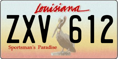LA license plate ZXV612