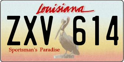LA license plate ZXV614