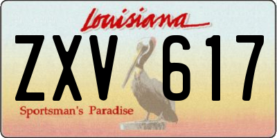 LA license plate ZXV617