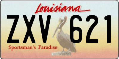 LA license plate ZXV621