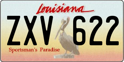 LA license plate ZXV622