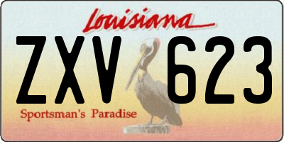 LA license plate ZXV623