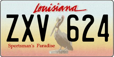 LA license plate ZXV624