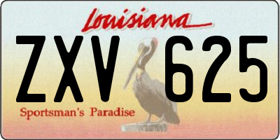 LA license plate ZXV625