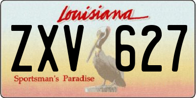 LA license plate ZXV627