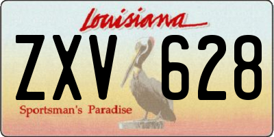 LA license plate ZXV628