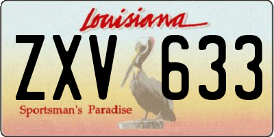 LA license plate ZXV633