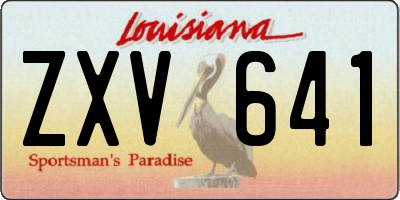 LA license plate ZXV641