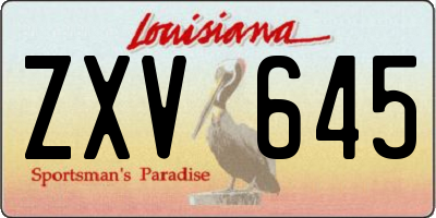 LA license plate ZXV645