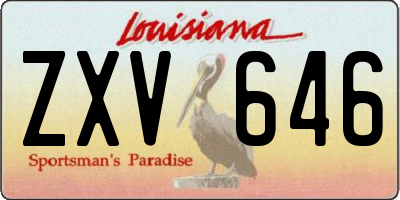 LA license plate ZXV646