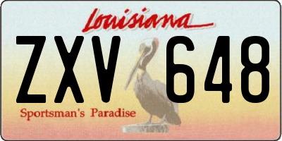 LA license plate ZXV648