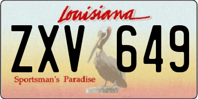 LA license plate ZXV649