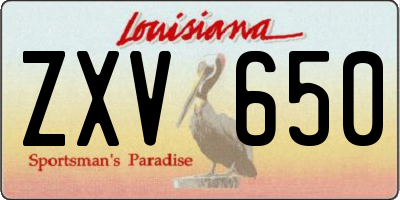 LA license plate ZXV650
