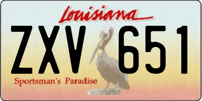 LA license plate ZXV651