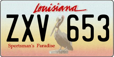 LA license plate ZXV653