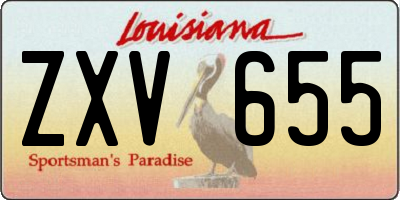 LA license plate ZXV655
