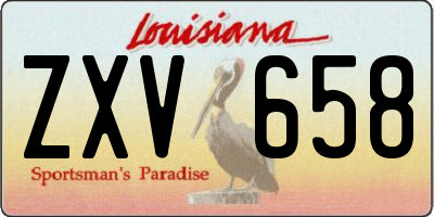 LA license plate ZXV658