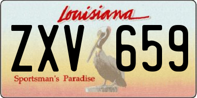 LA license plate ZXV659
