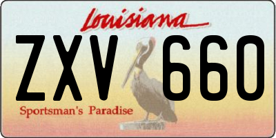 LA license plate ZXV660