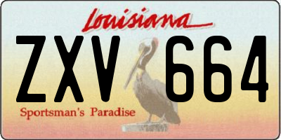 LA license plate ZXV664