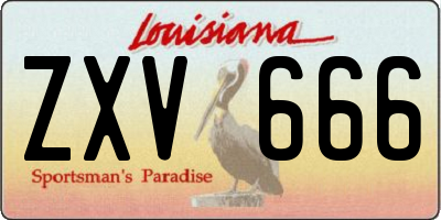 LA license plate ZXV666