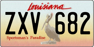 LA license plate ZXV682