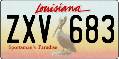 LA license plate ZXV683