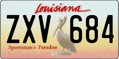 LA license plate ZXV684